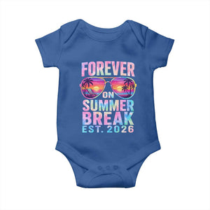 Retired Teacher Baby Onesie Forever On Summer Break Retirement 2026 TS10 Royal Blue Print Your Wear