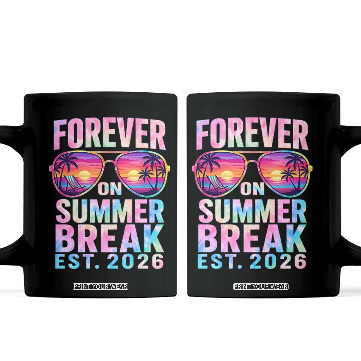 Retired Teacher Coffee Mug Forever On Summer Break Retirement 2026 TS10 Black Print Your Wear