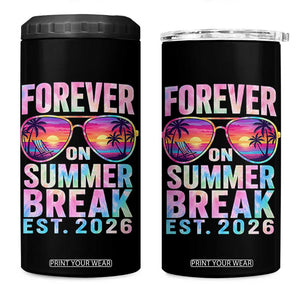 Retired Teacher 4 in 1 Can Cooler Tumbler Forever On Summer Break Retirement 2026 TS10 One Size: 16 oz Black Print Your Wear