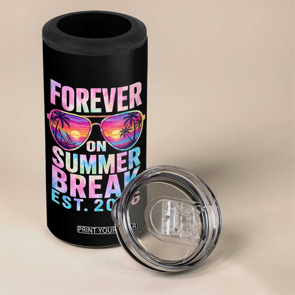 Retired Teacher 4 in 1 Can Cooler Tumbler Forever On Summer Break Retirement 2026 TS10 Print Your Wear