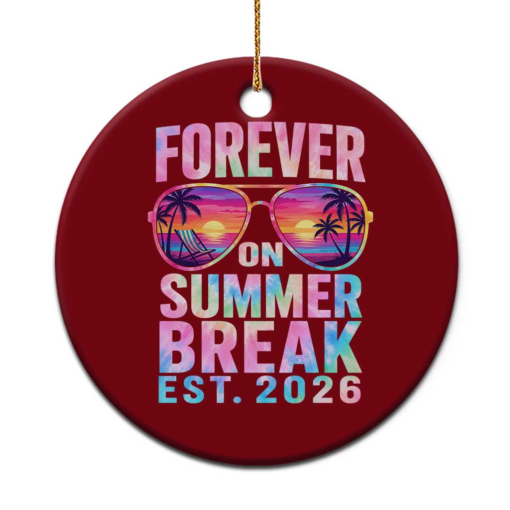 Retired Teacher Ceramic Ornament Forever On Summer Break Retirement 2026 TS10 1pc Red Print Your Wear