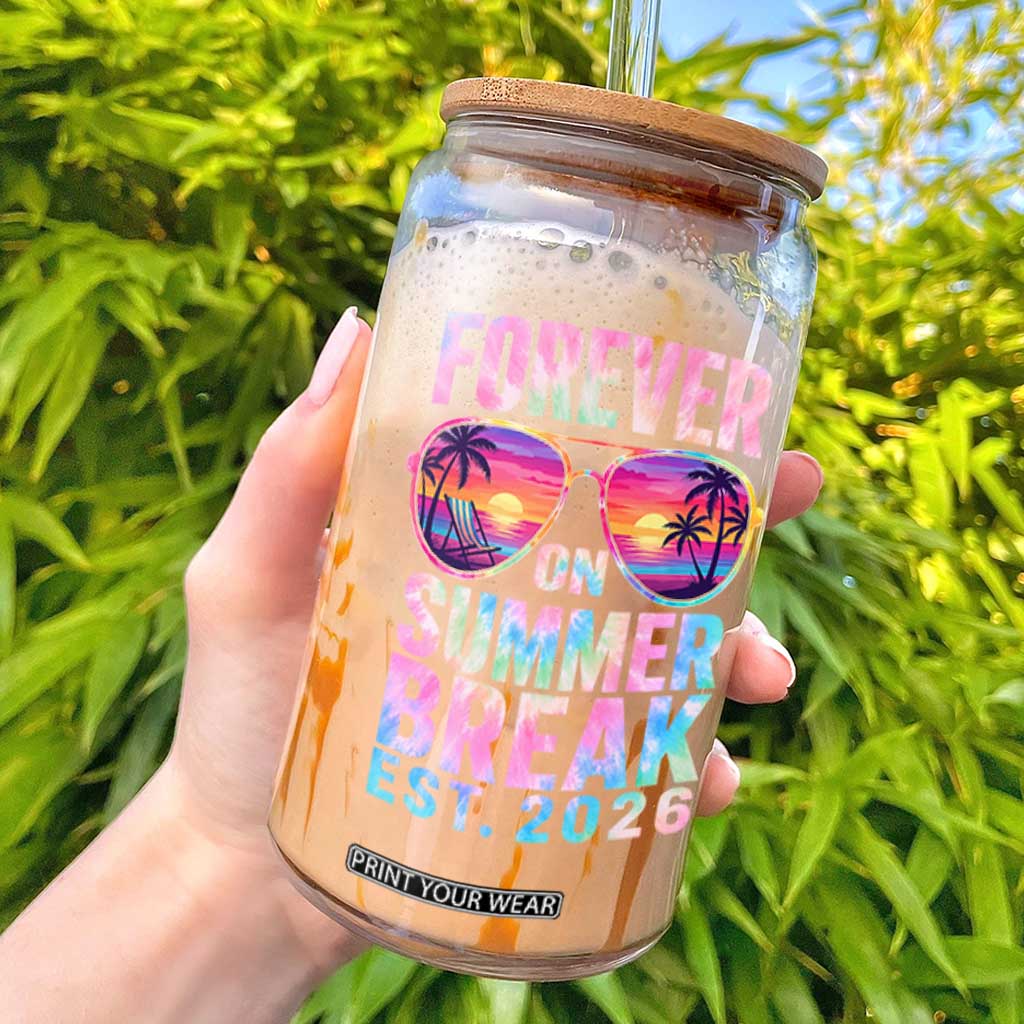 Retired Teacher Glass Can Forever On Summer Break Retirement 2026 TS10 Black Print Your Wear
