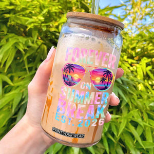 Retired Teacher Glass Can Forever On Summer Break Retirement 2026 TS10 Black Print Your Wear
