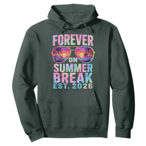 Retired Teacher Hoodie Forever On Summer Break Retirement 2026 TS10 Dark Forest Green Print Your Wear