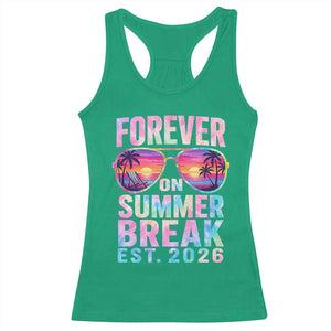 Retired Teacher Racerback Tank Top Forever On Summer Break Retirement 2026 TS10 Irish Green Print Your Wear