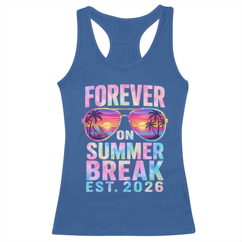 Retired Teacher Racerback Tank Top Forever On Summer Break Retirement 2026 TS10 Royal Blue Print Your Wear