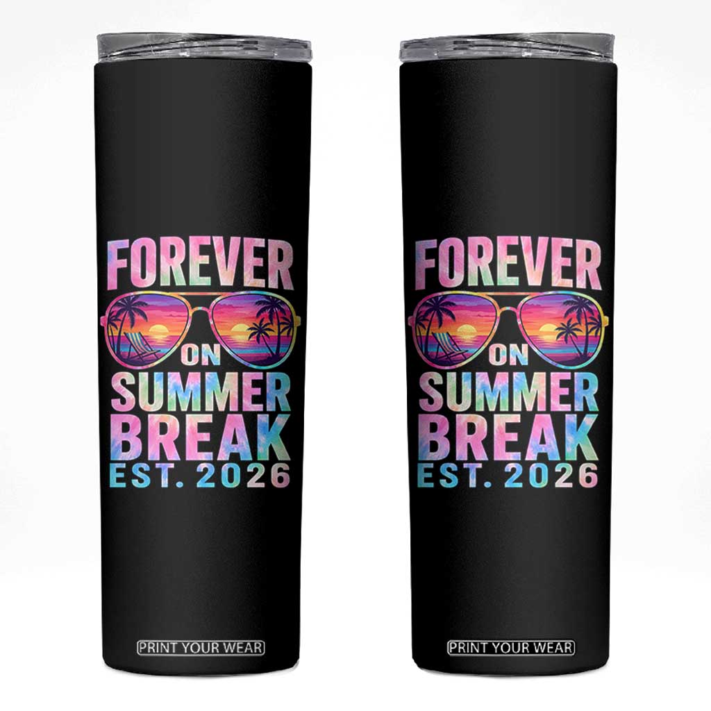Retired Teacher Skinny Tumbler Forever On Summer Break Retirement 2026 TS10 Black Print Your Wear