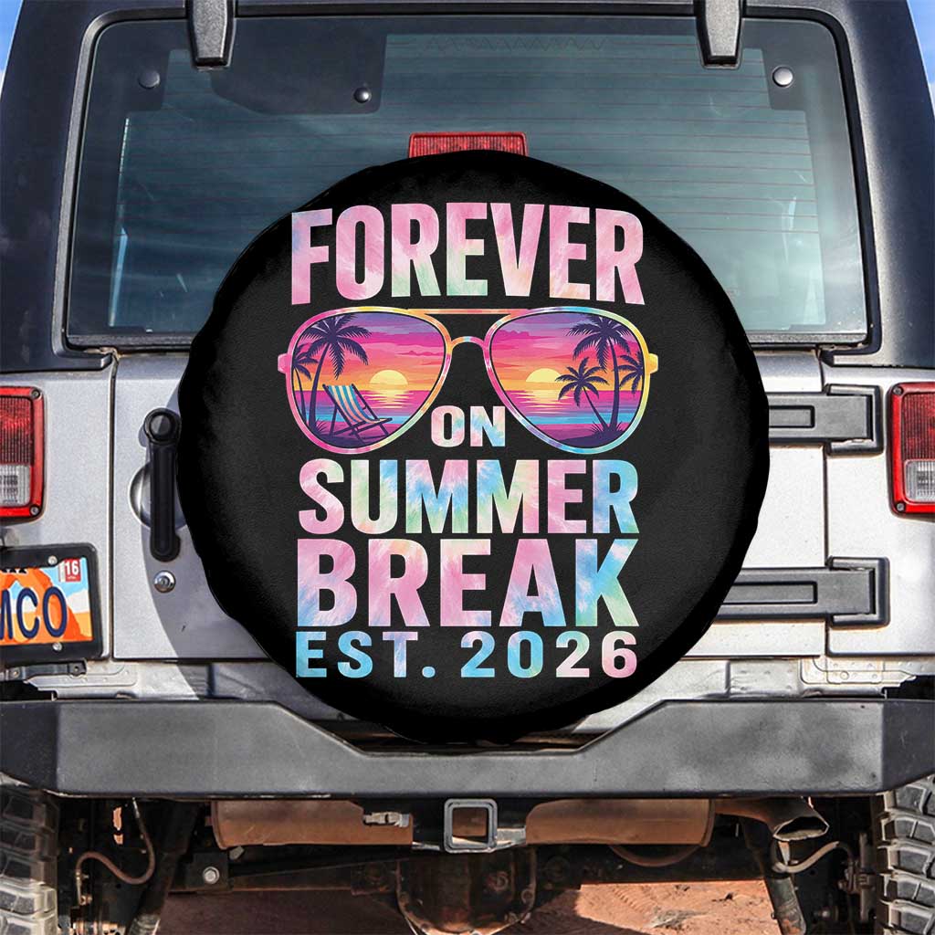 Retired Teacher Spare Tire Cover Forever On Summer Break Retirement 2026 TS10 No hole Black Print Your Wear