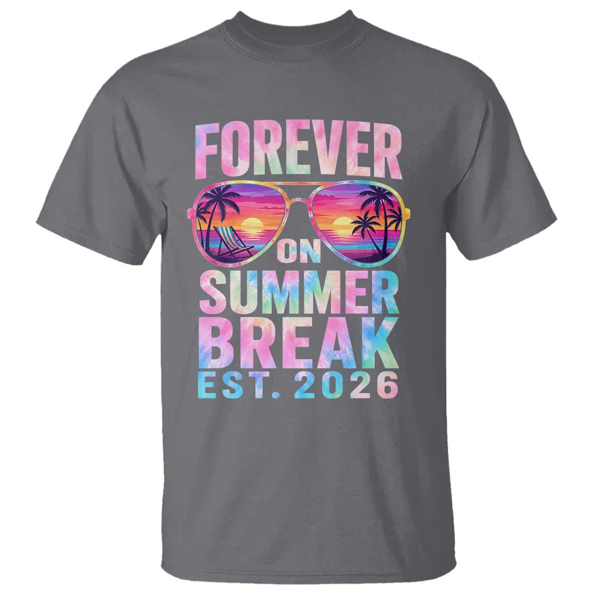 Retired Teacher T Shirt Forever On Summer Break Retirement 2026 TS10 Charcoal Print Your Wear