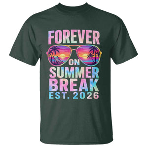 Retired Teacher T Shirt Forever On Summer Break Retirement 2026 TS10 Dark Forest Green Print Your Wear