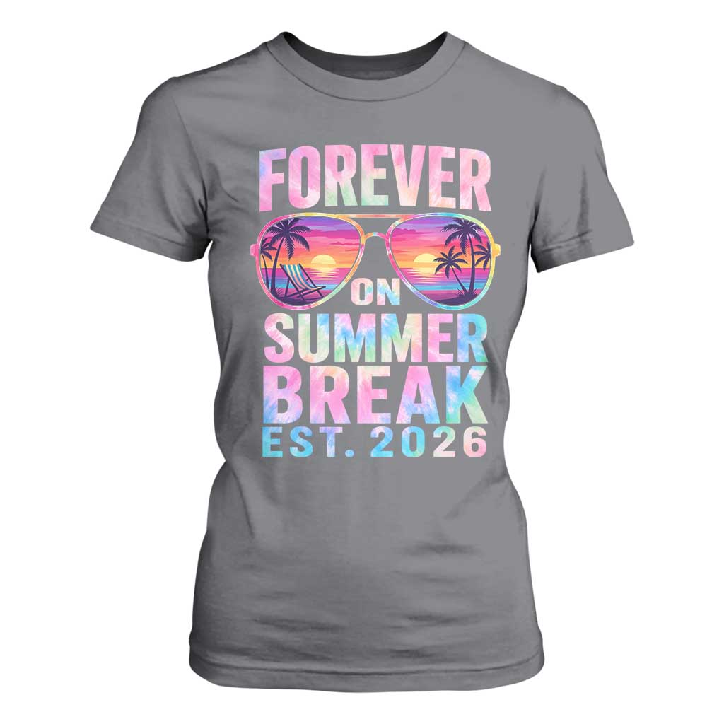 Retired Teacher T Shirt For Women Forever On Summer Break Retirement 2026 TS10 Charcoal Print Your Wear
