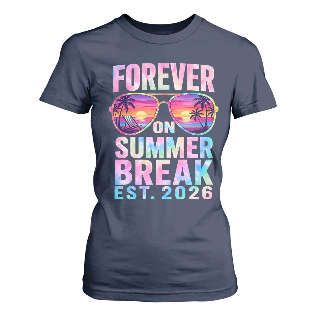 Retired Teacher T Shirt For Women Forever On Summer Break Retirement 2026 TS10 Navy Print Your Wear
