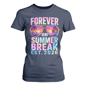 Retired Teacher T Shirt For Women Forever On Summer Break Retirement 2026 TS10 Navy Print Your Wear
