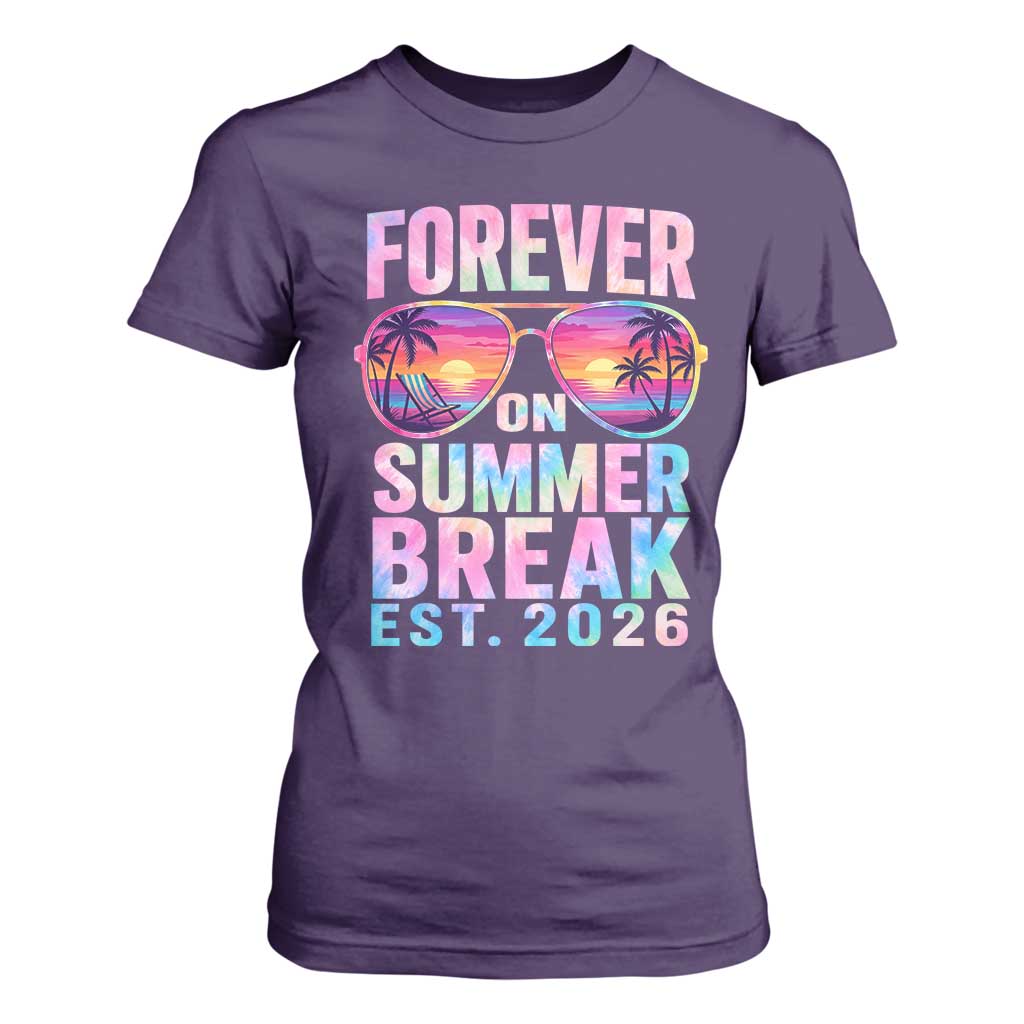 Retired Teacher T Shirt For Women Forever On Summer Break Retirement 2026 TS10 Purple Print Your Wear