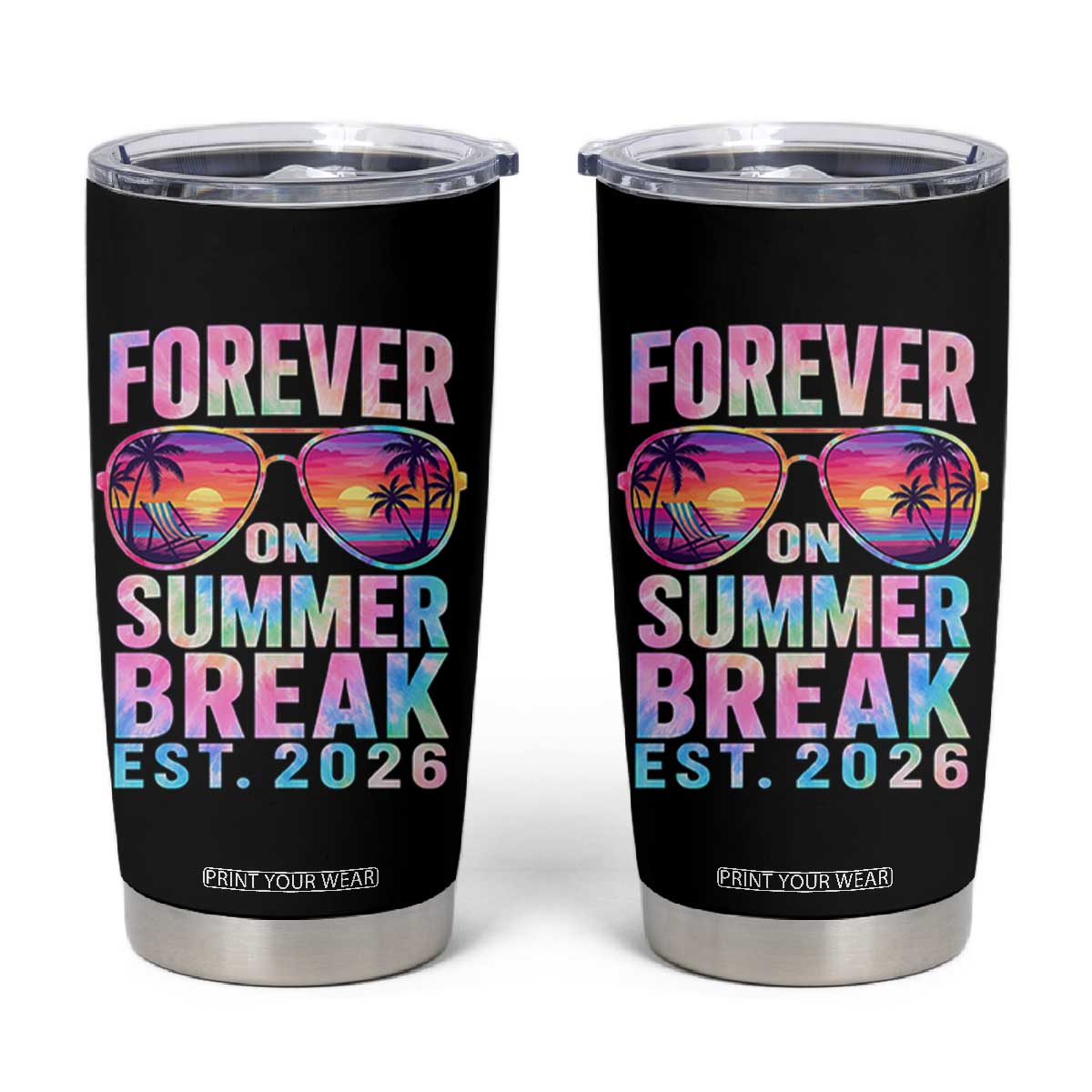 Retired Teacher Tumbler Cup Forever On Summer Break Retirement 2026 TS10 Black Print Your Wear