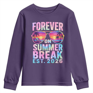Retired Teacher Youth Sweatshirt Forever On Summer Break Retirement 2026 TS10 Purple Print Your Wear