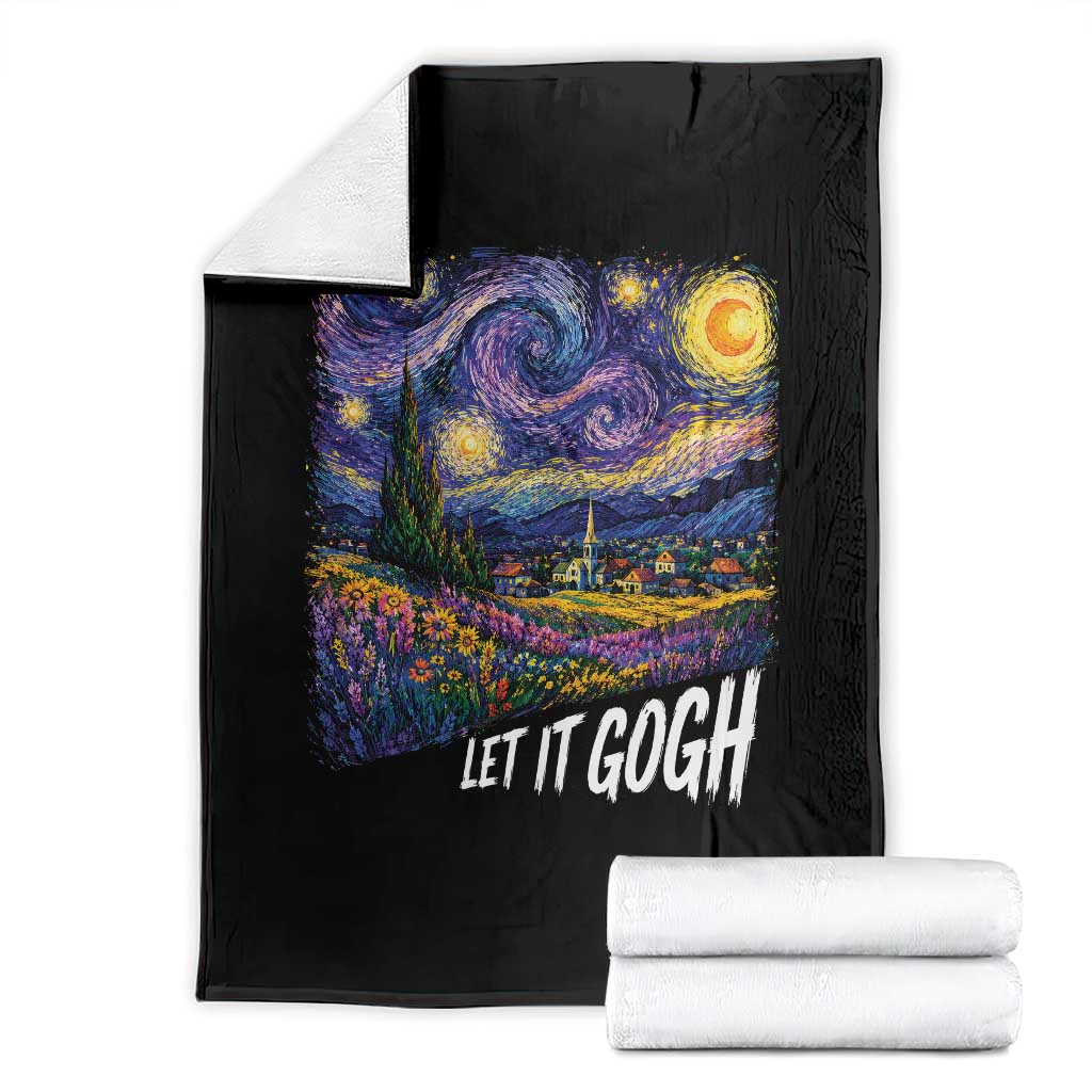 Let it Gogh Funny Vincent Van Gogh Starry Night Throw Blanket