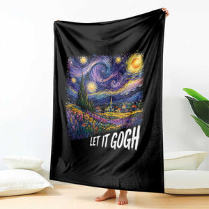 Let it Gogh Funny Vincent Van Gogh Starry Night Throw Blanket