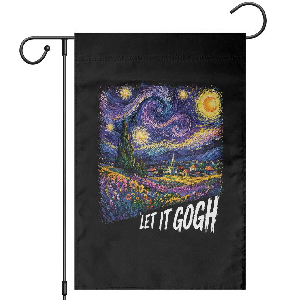 Let it Gogh Funny Vincent Van Gogh Starry Night Garden Flag TS10 Black Print Your Wear