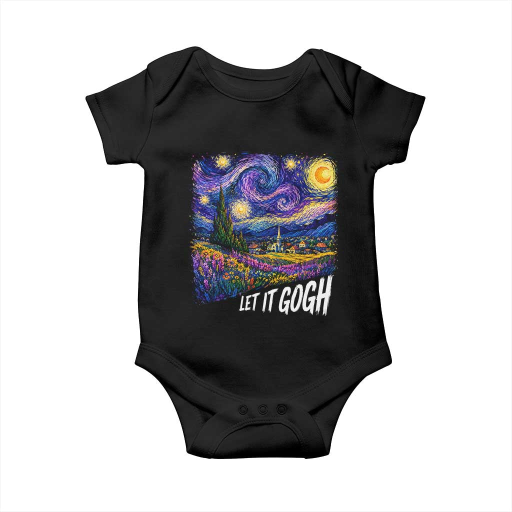 Let it Gogh Funny Vincent Van Gogh Starry Night Baby Onesie