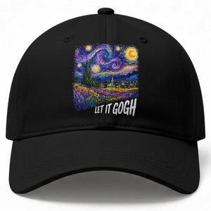Let it Gogh Funny Vincent Van Gogh Starry Night Baseball Cap