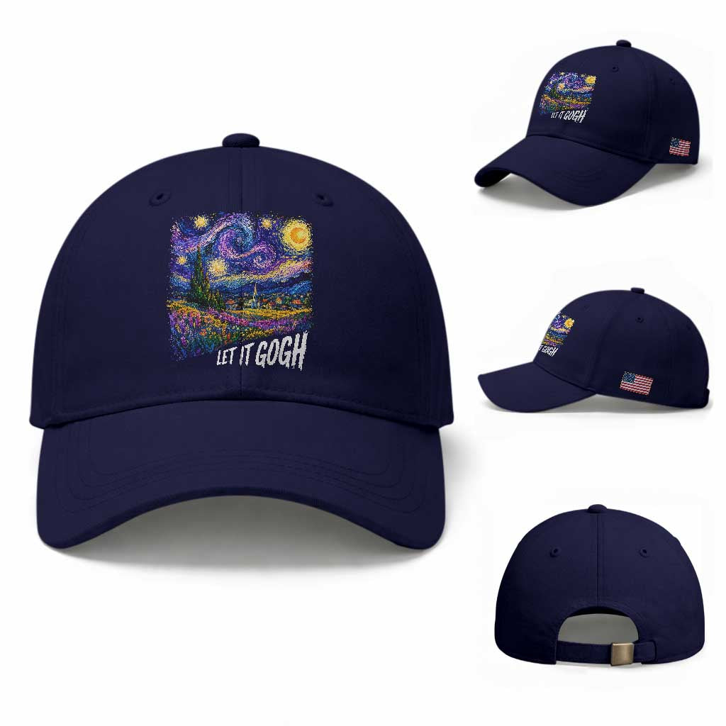 Let it Gogh Funny Vincent Van Gogh Starry Night Baseball Cap