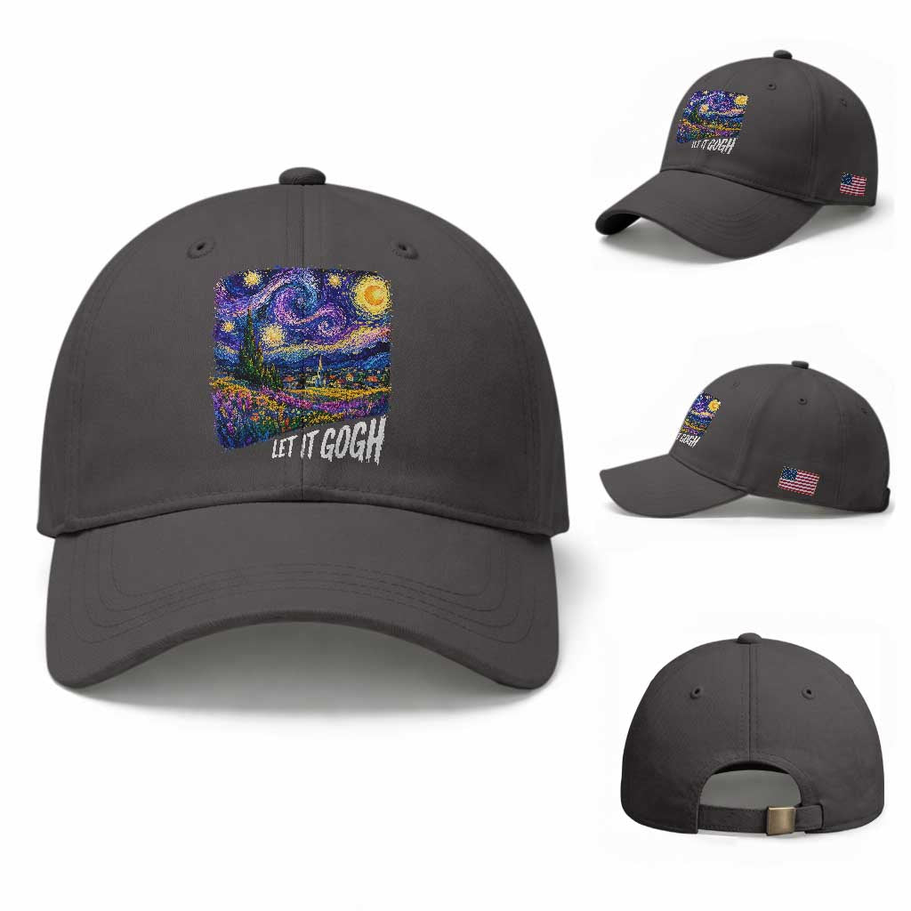 Let it Gogh Funny Vincent Van Gogh Starry Night Baseball Cap