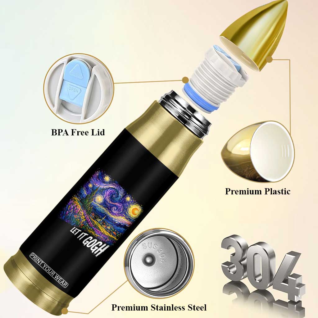 Let it Gogh Funny Vincent Van Gogh Starry Night Bullet Tumbler