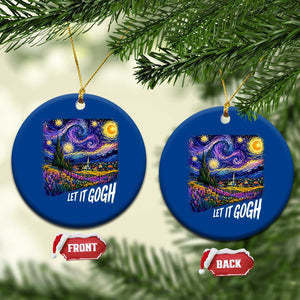Let it Gogh Funny Vincent Van Gogh Starry Night Ceramic Ornament