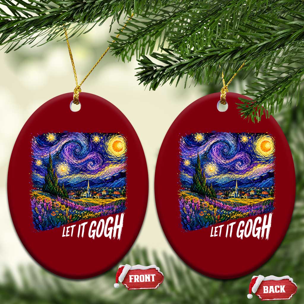 Let it Gogh Funny Vincent Van Gogh Starry Night Ceramic Ornament