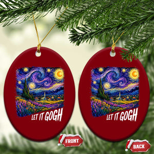 Let it Gogh Funny Vincent Van Gogh Starry Night Ceramic Ornament