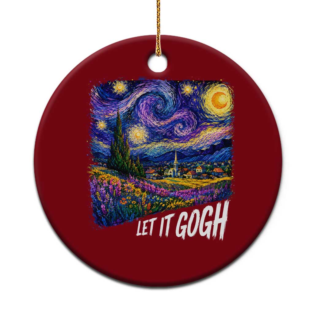 Let it Gogh Funny Vincent Van Gogh Starry Night Ceramic Ornament TS10 1pc Red Print Your Wear
