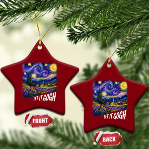 Let it Gogh Funny Vincent Van Gogh Starry Night Ceramic Ornament