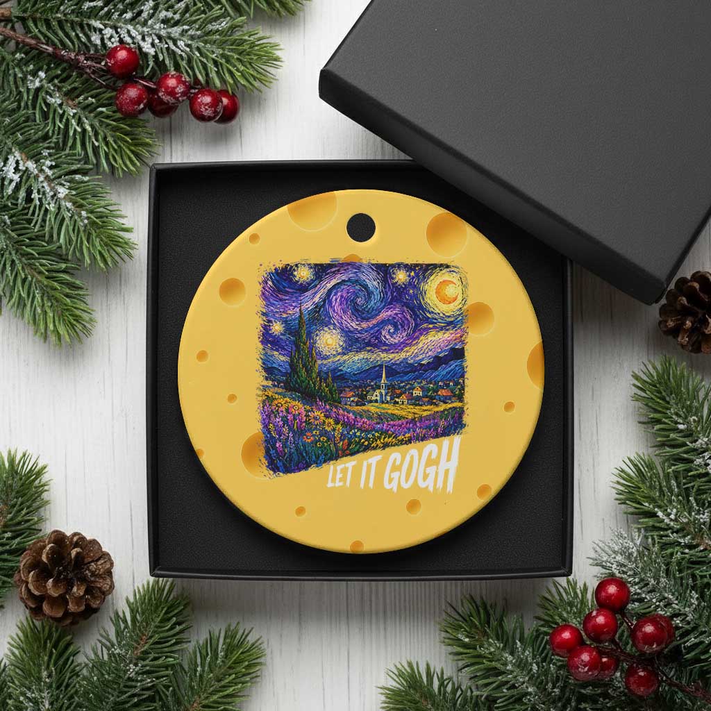 Let it Gogh Funny Vincent Van Gogh Starry Night Ceramic Ornament