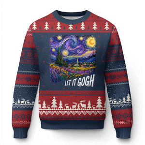 Let it Gogh Funny Vincent Van Gogh Starry Night Ugly Christmas Sweater
