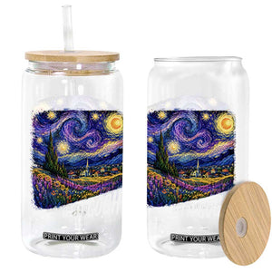 Let it Gogh Funny Vincent Van Gogh Starry Night Glass Can