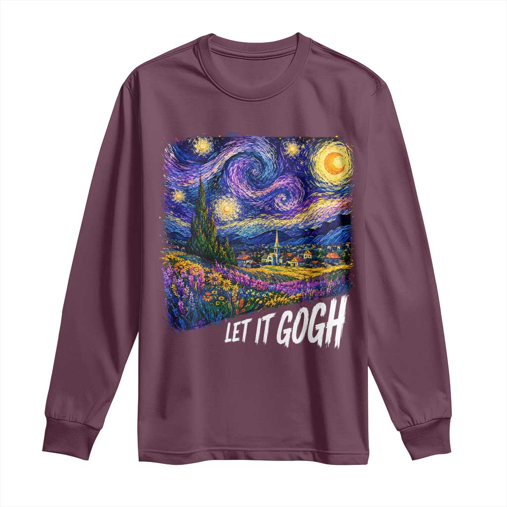 Let it Gogh Funny Vincent Van Gogh Starry Night Long Sleeve Shirt