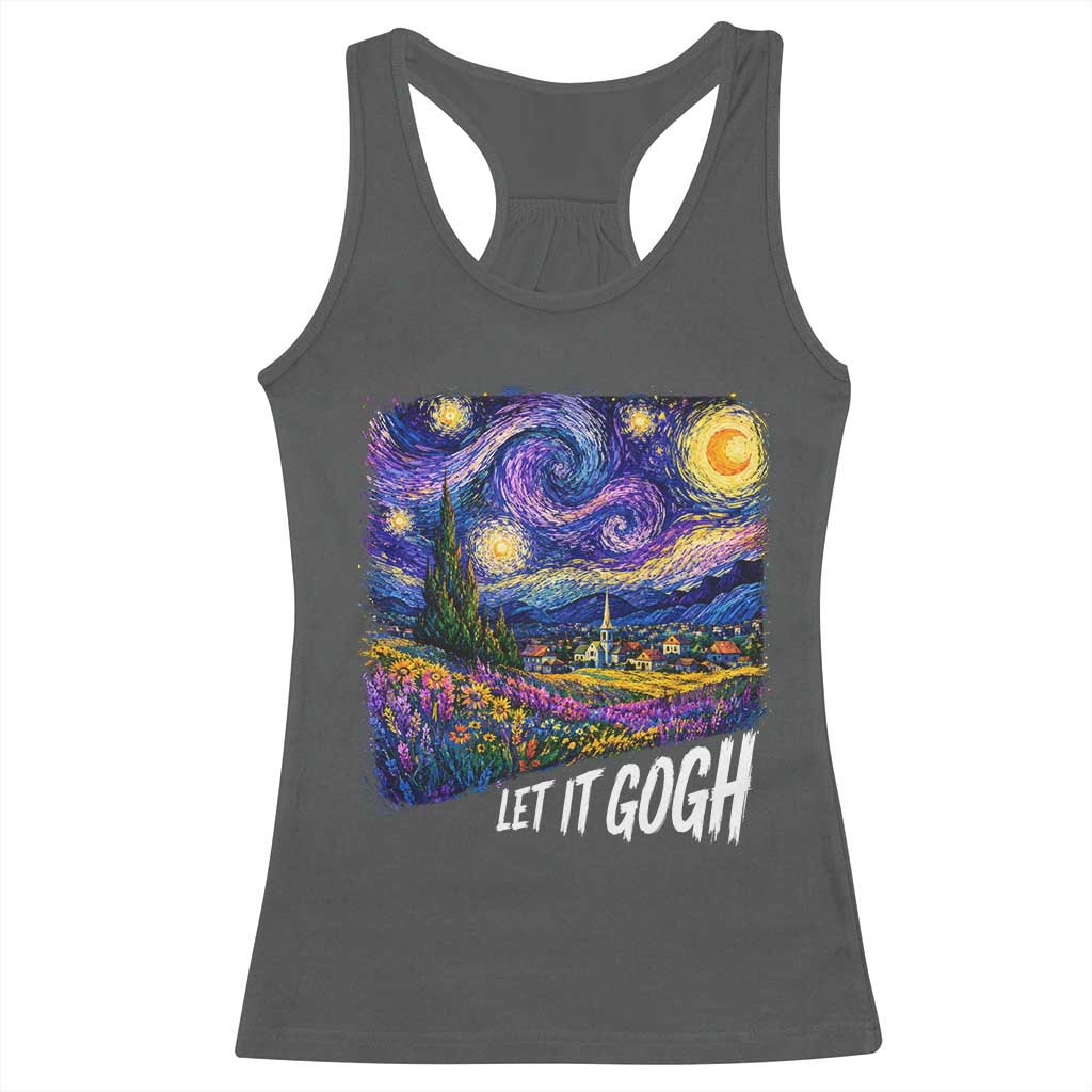 Let it Gogh Funny Vincent Van Gogh Starry Night Racerback Tank Top