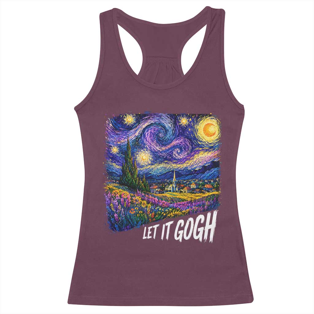 Let it Gogh Funny Vincent Van Gogh Starry Night Racerback Tank Top