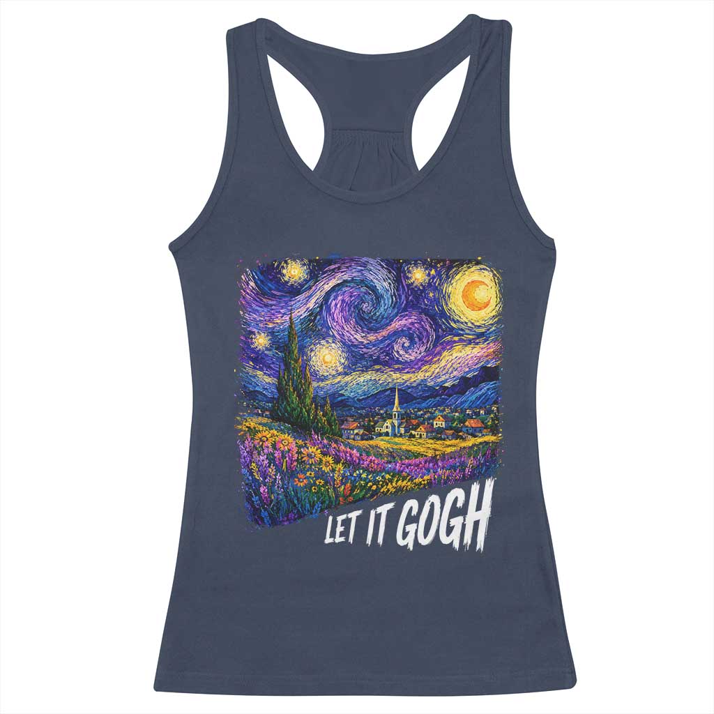 Let it Gogh Funny Vincent Van Gogh Starry Night Racerback Tank Top