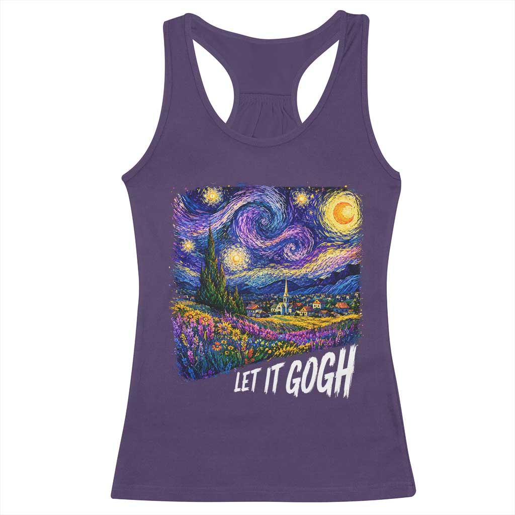 Let it Gogh Funny Vincent Van Gogh Starry Night Racerback Tank Top