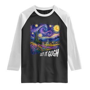 Let it Gogh Funny Vincent Van Gogh Starry Night Raglan Shirt