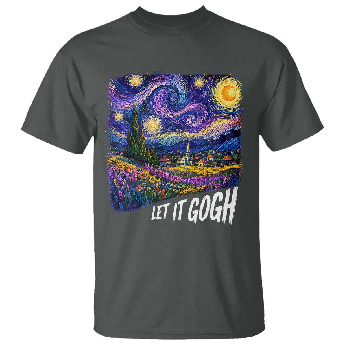 Let it Gogh Funny Vincent Van Gogh Starry Night T Shirt