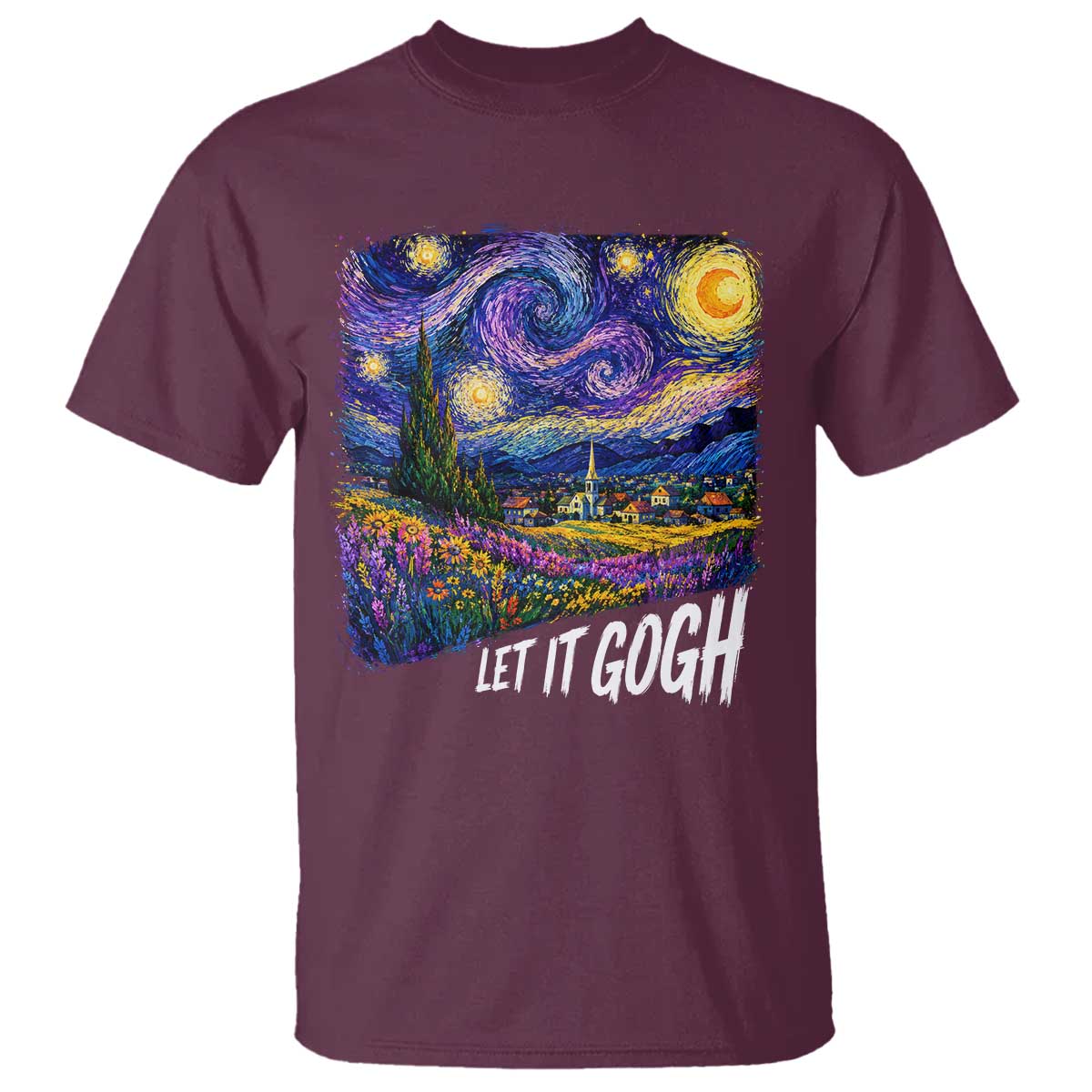 Let it Gogh Funny Vincent Van Gogh Starry Night T Shirt