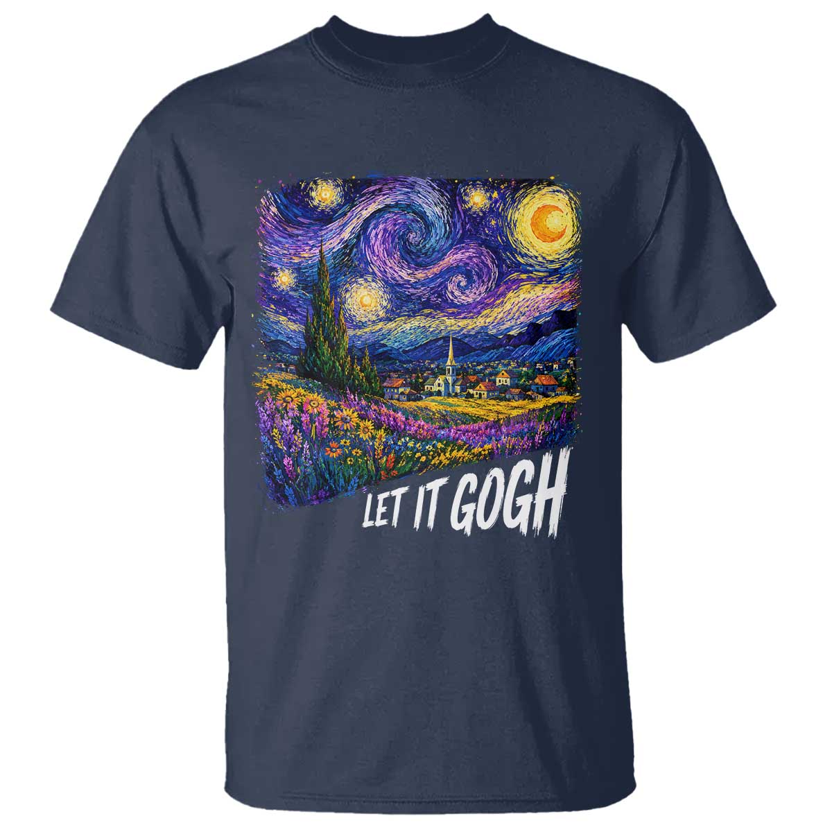 Let it Gogh Funny Vincent Van Gogh Starry Night T Shirt
