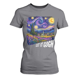 Let it Gogh Funny Vincent Van Gogh Starry Night T Shirt For Women