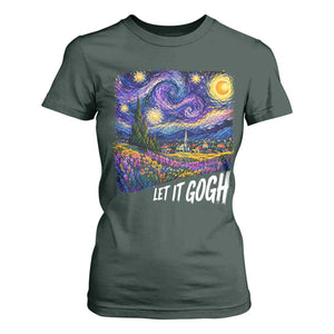 Let it Gogh Funny Vincent Van Gogh Starry Night T Shirt For Women