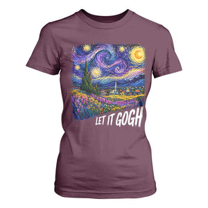 Let it Gogh Funny Vincent Van Gogh Starry Night T Shirt For Women