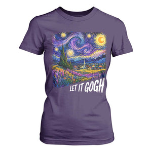 Let it Gogh Funny Vincent Van Gogh Starry Night T Shirt For Women