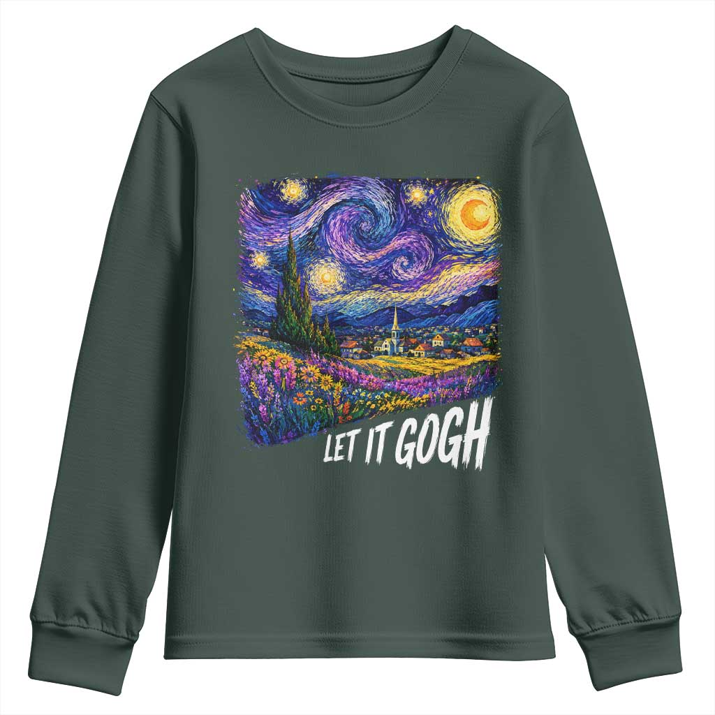 Let it Gogh Funny Vincent Van Gogh Starry Night Youth Sweatshirt
